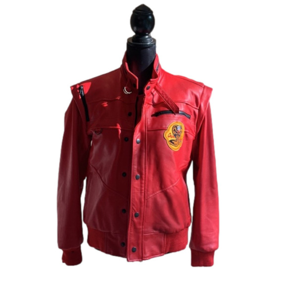 Johnny Lawrence Cobra Kai Karate Kid Red Leather Jacket Read
